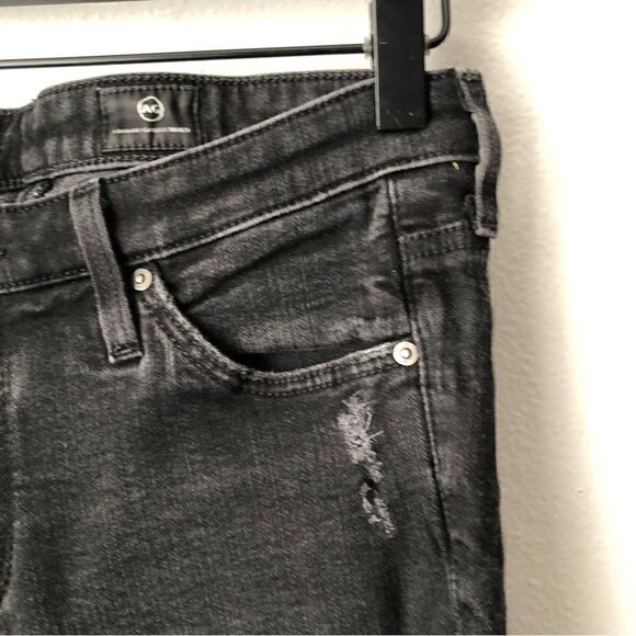 AG Adriano Goldschmeid The legging ankle super skinny black distressed jeans 26R - Picture 6 of 12
